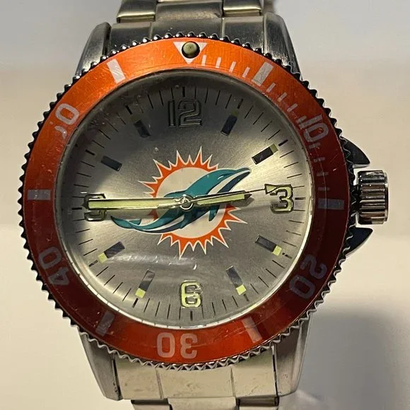 Miami Dolphins NFL Stainless-Steel Men's KEY Watch by SPARO NEW